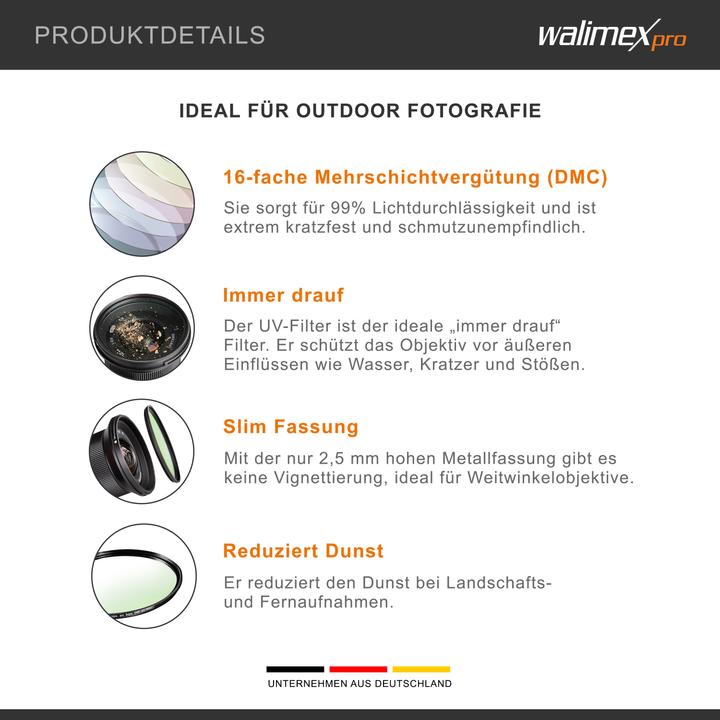 Actual product image Walimex pro per UV filter Slim Super DMC 72mm (72 mm, UV filter, 72 mm)
