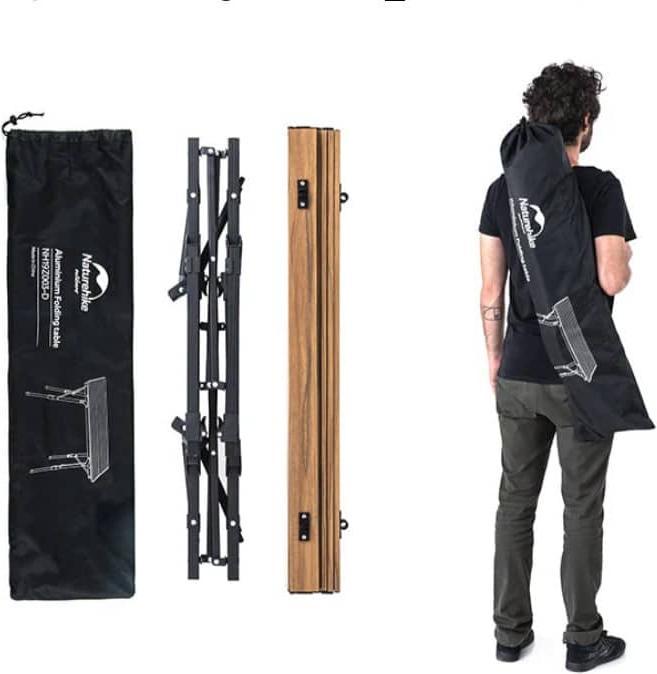 Actual product image Naturehike Aluminium camping table in wood look