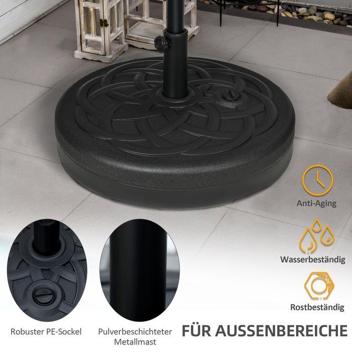 Produktbild Swisshandel24 Sonnenschirmständer bis 35 kg befüllbar rund, Ø38/48 mm, Schwarz