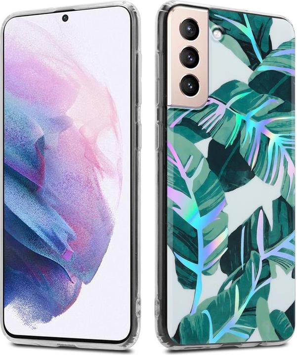 Produktbild Cadorabo IMD TPU Bunte Blumen & Blätter Cover (Samsung Galaxy S21+)