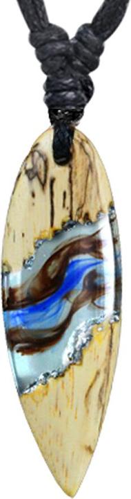 Produktbild Star Piercing Halskette schwarz Anhänger Surf färbung Epoxy transparent aus Tamarind Holz (Organisch, ohne Messing)
