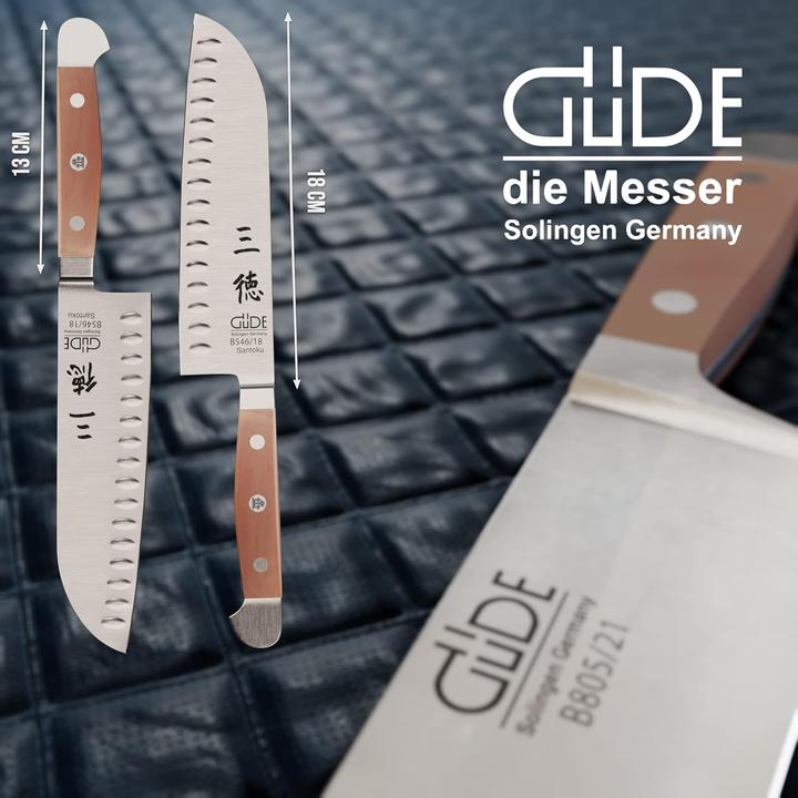 Image du produit Güde Couteau Santoku, Kulle, série Alpha, manche en poirier (18 cm)