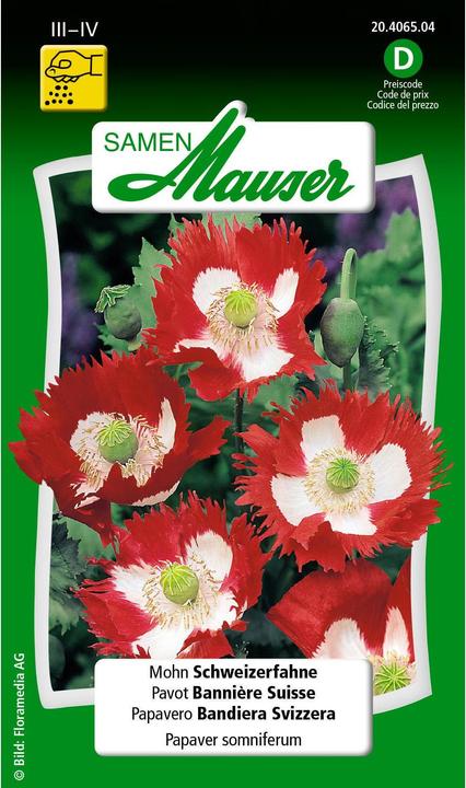 Produktbild Samen Mauser Mohn Schweizerfahne (Pflanzensamen)