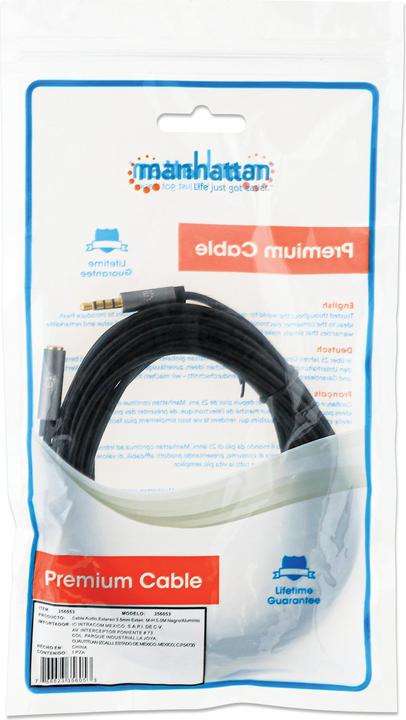 Produktbild Manhattan Audio-Verlängerungskabel Aux / Klinke (5 m, Verlängerung)