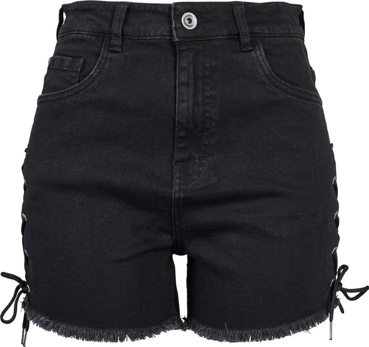 Urban Classics Ladies Highwaist Denim Lace Up Shorts
