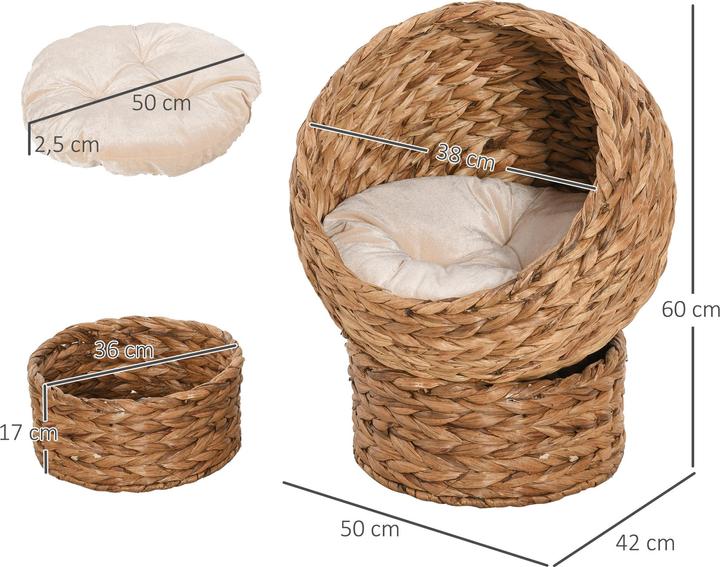 Immagine prodotto PawHut Casa per gatti in rattan intrecciato (Gatto)