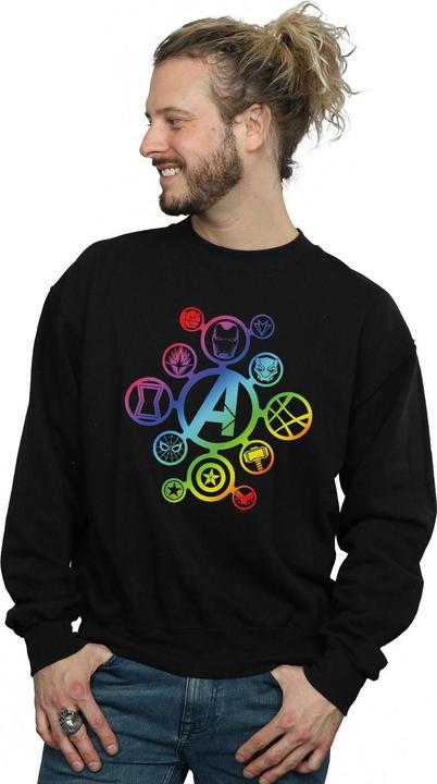 Actual product image Mens Avengers Infinity War Rainbow Icons Cotton Sweatshirt (L)