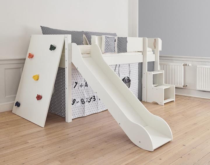 Image du produit Manis-h Manis h Lit d'enfant LOKE 90 x avec mur d'escalade et escalier Snow white (90 x 200 cm)