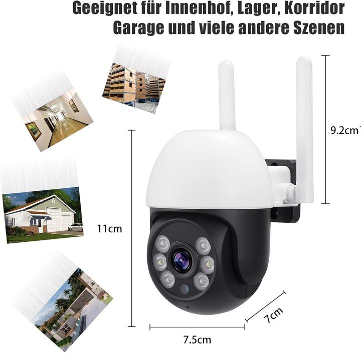 Immagine prodotto Leuted 2 Stück 2K Überwachungskamera mit 2-Wege-Audio, Infrarot-Nachtsicht & Bewegungserkennung