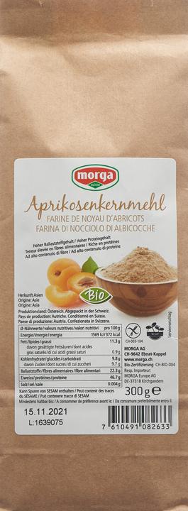 Immagine prodotto Morga Farina di nocciolo di albicocca biologica senza glutine (300 g)