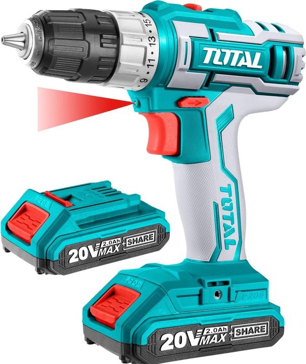 Productafbeelding Total Accuboormachine, 20V Li-Ion (2x), 2000mAh (Oplaadbare batterij)