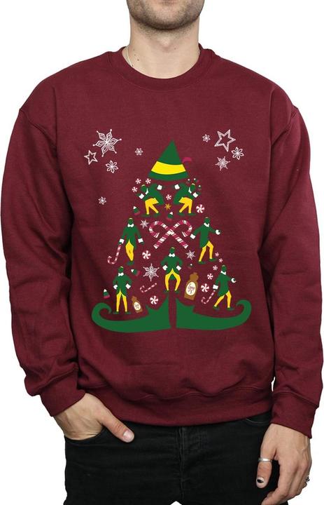 Actual product image Elf Mens Christmas Tree Sweatshirt (L)