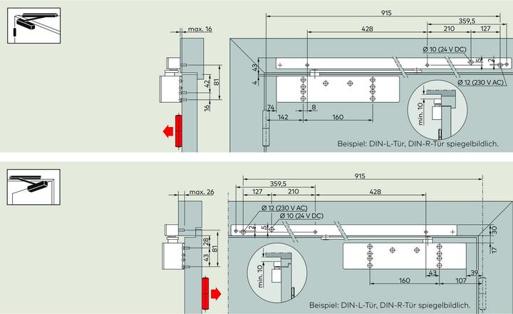 Actual product image Dormakaba Slide rail with lever G-EMR XEA (Room door, Entrance door, Wooden door, French window, Indoor)