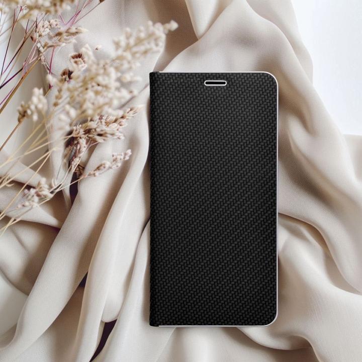 Actual product image Forcell Book case OEM LUNA Book Carbon for SAMSUNG Xcover 4 black (Samsung Galaxy Xcover 4)