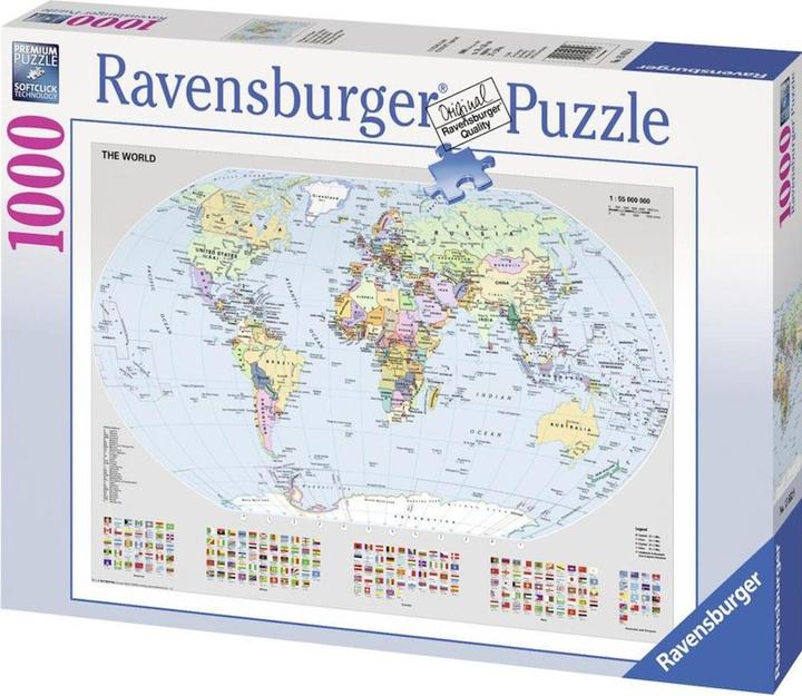 Actual product image Ravensburger Political world map 1000pcs. (1000 pieces)