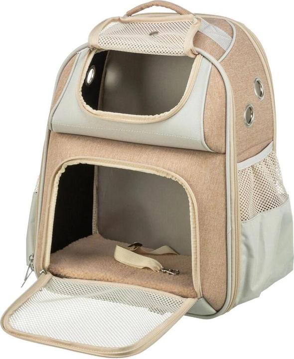Immagine prodotto Trixie Zaino porta animali Willow beige/marrone (Gatto, Cane, Riflettori, Traspirante)