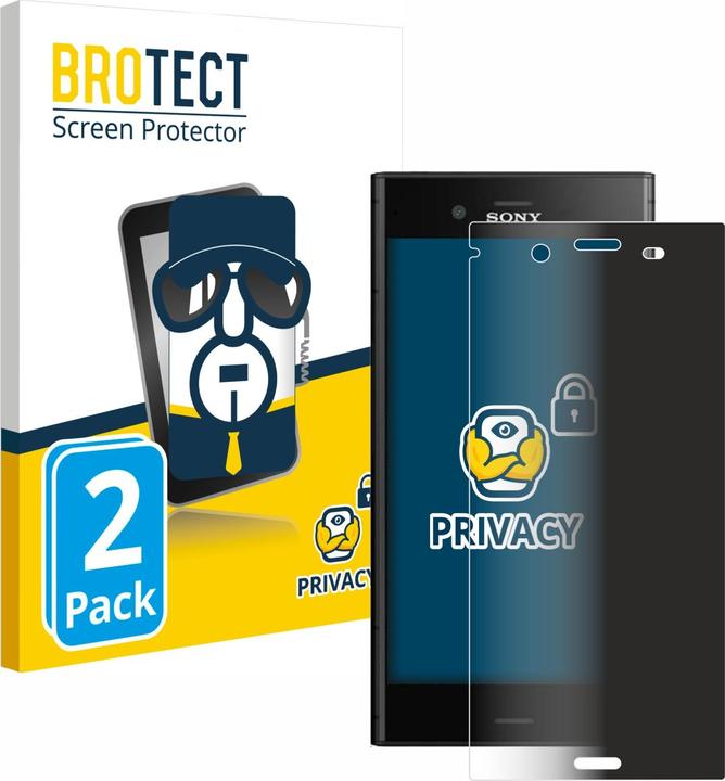 Produktbild BROTECT Sichtschutzfolie Anti-Spy Privacy Folie Blaulicht-Schutz (2 Stück, Sony Xperia XZ1)