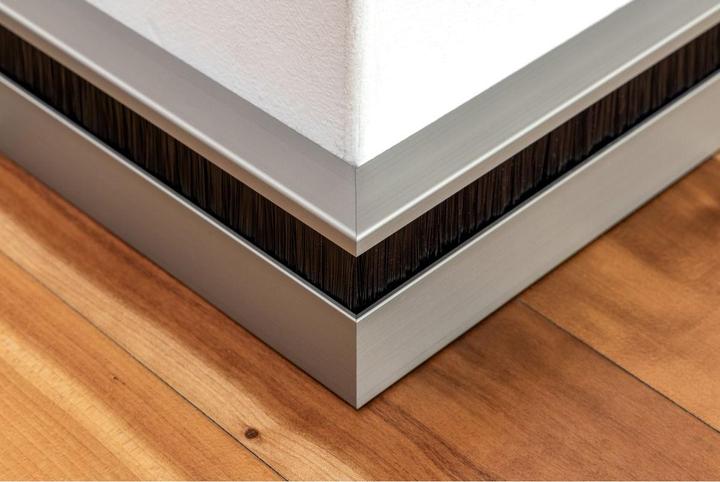 Actual product image Elbro Skirting board channel 2400×60×20mm golden brown brush black (Duct, 240 cm)