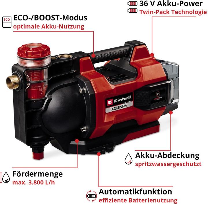 Produktbild Einhell Aquinna 36/35 F LED Automatic (Hauswasserpumpe)