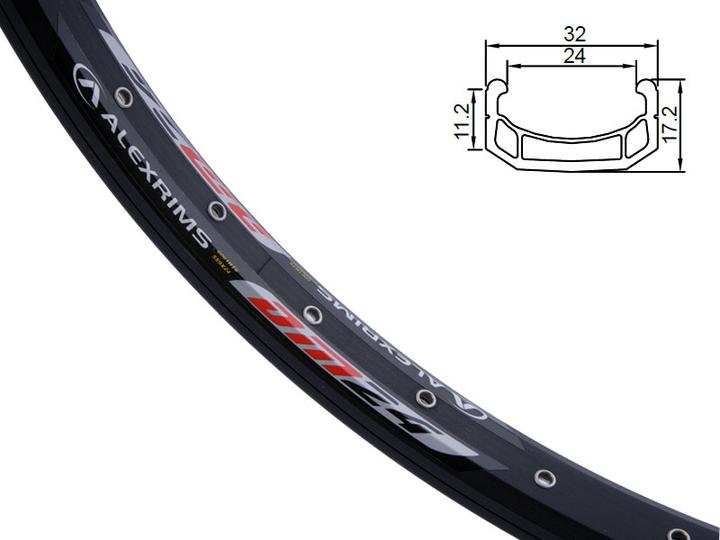 Produktbild Alexrims Extreme Rand DM24 24 "x32OTW. Daled Black (DWZ) (24")