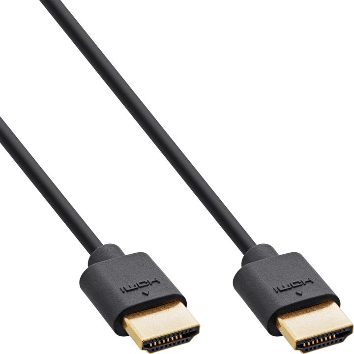 Produktbild InLine Slim Ultra High Speed HDMI Kabel 8K4K Stecker Stecker schwarz gold 0 (0.50 m, HDMI)