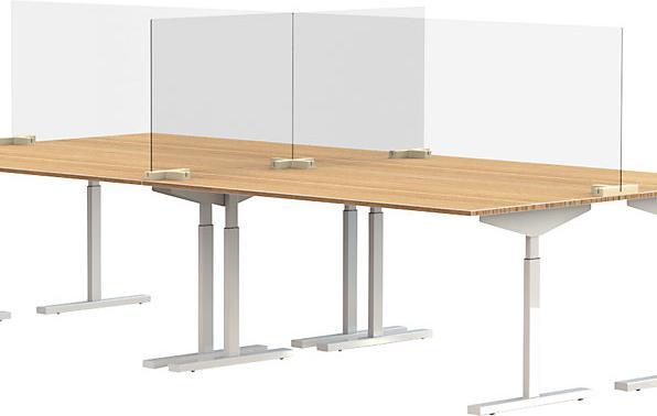 Image du produit smiT Vitre de séparation pour bureaux/tables, avec 2 liaisons de pieds en forme de T