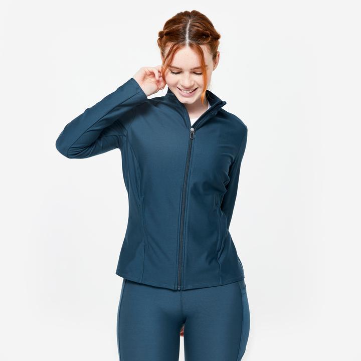 Produktbild Domyos Trainingsjacke mit Reissverschluss Damen - blau (XL)