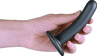 Actual product image Ouch! Smooth G-Spot Dildo - 5" / 12 cm - Gun Metal