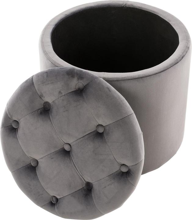 Actual product image CLP Pantin velvet stool, grey