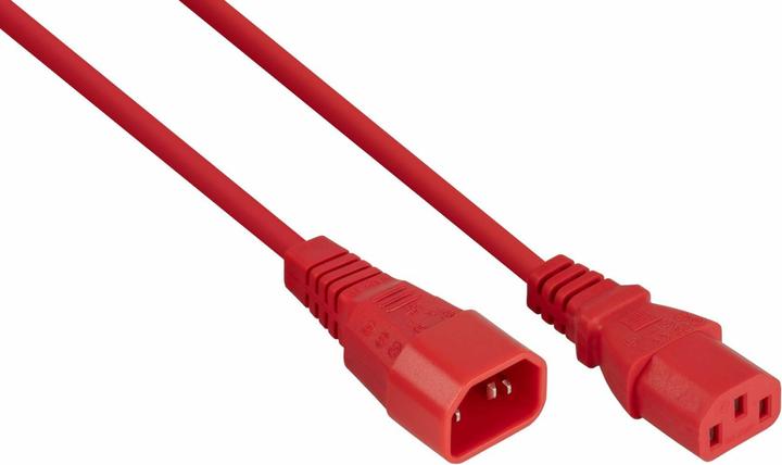 Kabelmeister Rallonge d'alimentation C14 à C14 rouge 3m (3 m, C13, C14)