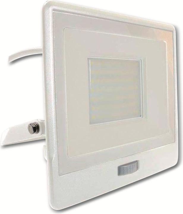 Actual product image V-TAC VT158S1 50W LED PIR Sensor Floodlight SAMSUNG Chip White Body 4000K 1M Cable (4000 lm)