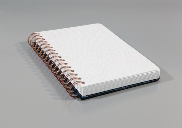 Produktbild Sigel Spiral-Notizbuch Jolie®, Hardcover, matt, Brush Marks, Dot-Lineatur (punktkariert), Einsteckfach, al (A5, Gepunktet, Harter Einband)