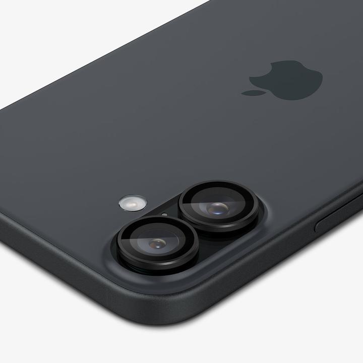 Actual product image Spigen Tempered Glass for Glass tR EZ Fit Optik Pro for iPhone 16 Plus Camera (2 pcs.) - Black (2 Piece, Apple iPhone 16 Plus)