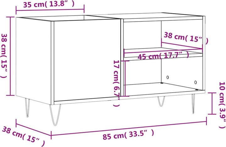 Produktbild VidaXL Plattenschrank Grau Sonoma 85x38x48 cm Holzwerkstoff