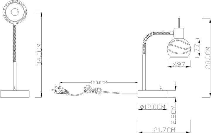 Produktbild Globo Tischleuchte Elliott (320 lm, E14)