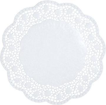 Immagine prodotto Papstar Pizzo per torte, rotondo, diametro: 200 mm, carta bianca goffrata, 40 g/m², certificato FSC