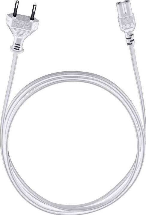 Image du produit Oehlbach Powercord C7/300 - Câble secteur de 3 m avec fiche plate Euro blanche (3 m)
