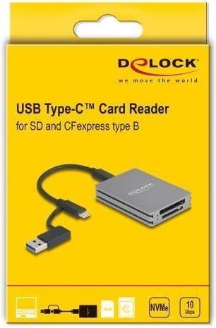 Energy Label Delock Card reader for SD and CFexpress type B (USB 3.2 Gen 2, USB-C)