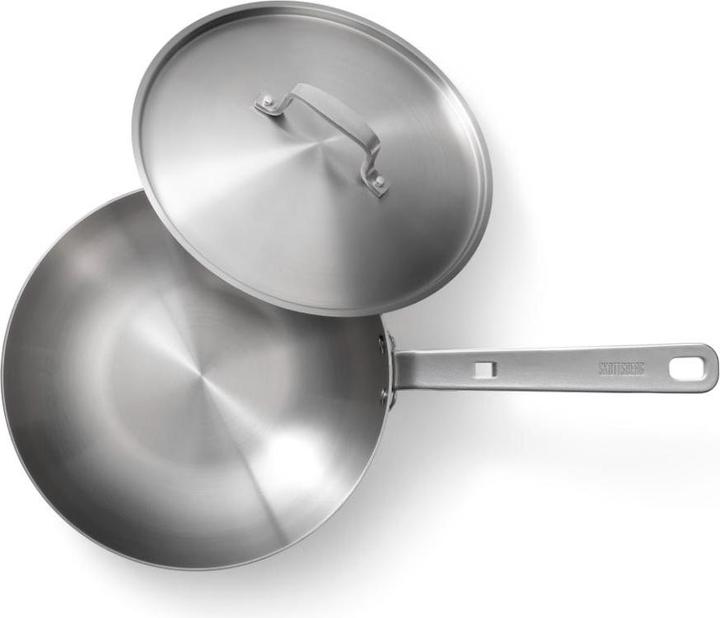 Actual product image Skottsberg Stainless steel wok, 28 cm diameter, 3-layer sandwich base, stainless steel handle (28 cm, Wok, Aluminium, Stainless steel)