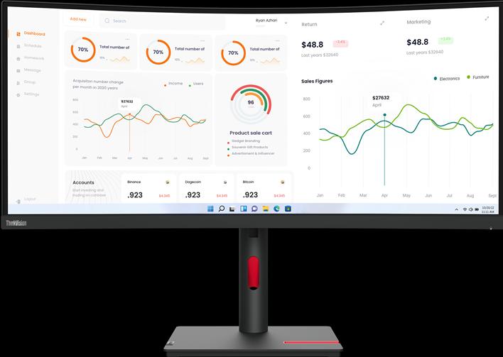 Produktbild Lenovo ThinkVision T34w-30 (3440 x 1440 Pixel, 34")