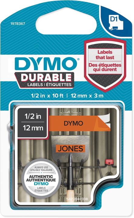Produktbild Dymo D1 Hochleistungsbänder (1.20 cm, Orange)
