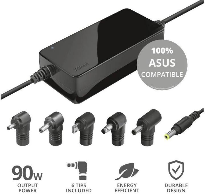Actual product image Trust Power supply 90 W Maxo for Asus notebooks (90 W)