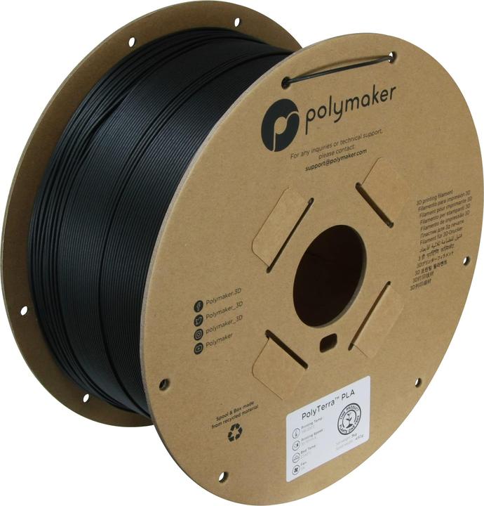 Polymaker PolyTerra PLA (PLA, 1.75 mm, 3000 g, Schwarz)