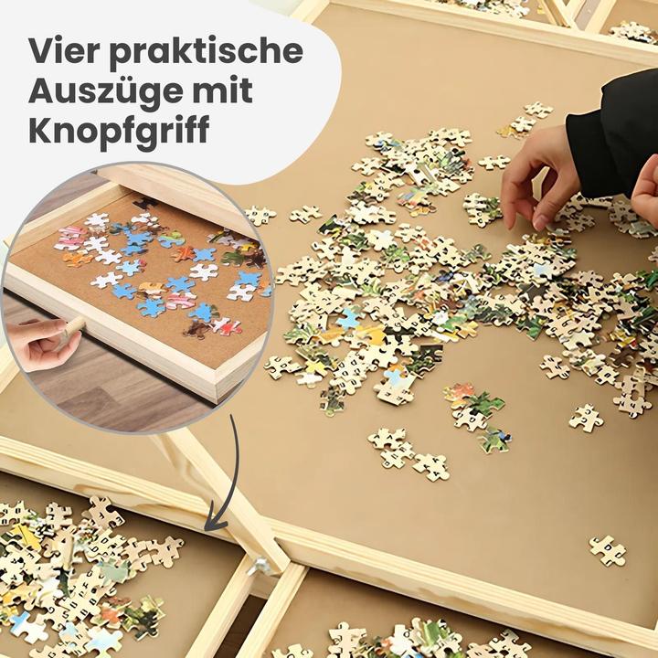 Image du produit Hermex Table puzzle avec barre de LED et tiroirs coulissants