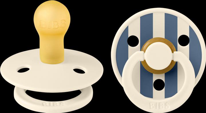 Bibs Studio Nuggi Colour 2 PACK Latex Round 0-6m Pin Ivory Vanilla Mix (2 x, up to 6 M.)