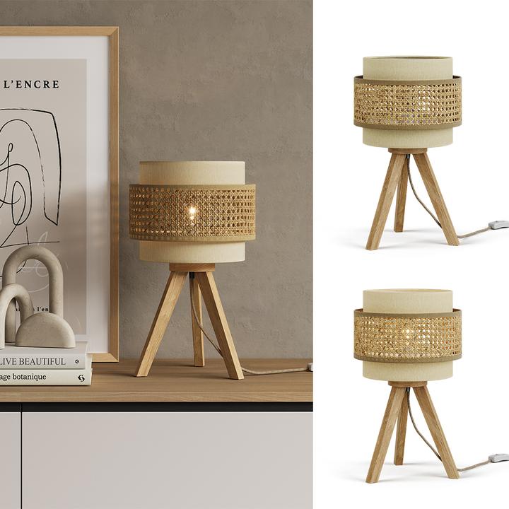 Actual product image Vicco Table lamp Morten, Rattan/cream, 26 x 45 cm with stand (E27)