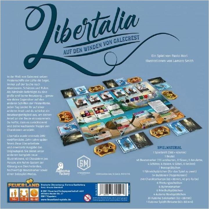 Immagine prodotto Feuerland FEU31010 - Libertalia - Sui venti di Galecrest, Gioco da tavolo, età 14+ (Edizione IT) (Tedesco)