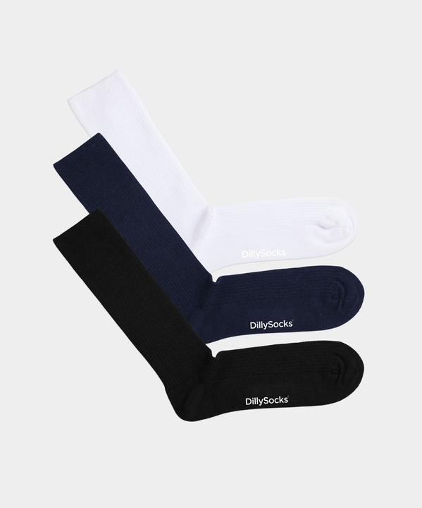 DillySocks Ribbed Black N Blue N White (3er Pack) (3er Pack, 41 - 46)