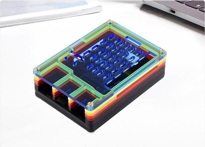 Actual product image Raspberry Pi EB84465 - Rainbow acrylic case for 5 - 26079
