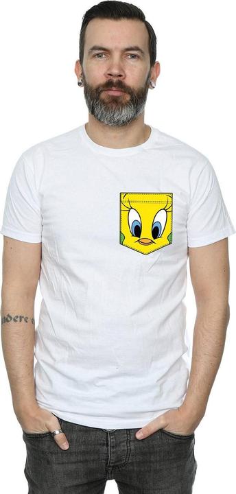 Immagine prodotto Looney Tunes Tweety Pie Face Faux Pocket Maglietta Uomo (XL)